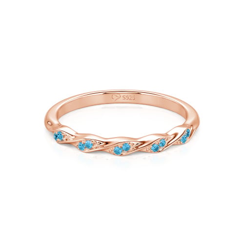 Jeulia Custom Simple Twisted Pave Half Eternity Wedding Band