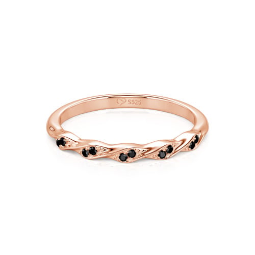 Jeulia Custom Simple Twisted Pave Half Eternity Wedding Band
