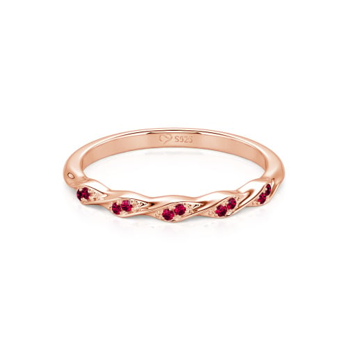 Jeulia Custom Simple Twisted Pave Half Eternity Wedding Band