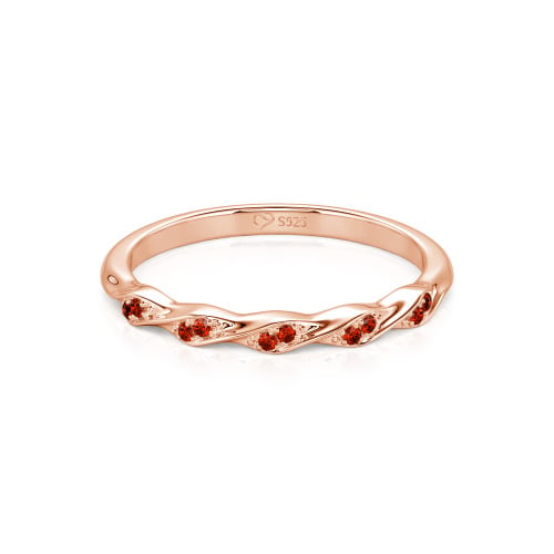 Jeulia Custom Simple Twisted Pave Half Eternity Wedding Band