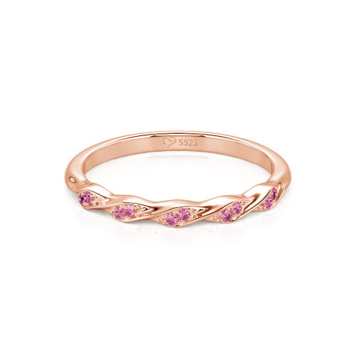 Jeulia Custom Simple Twisted Pave Half Eternity Wedding Band