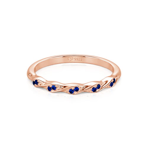 Jeulia Custom Simple Twisted Pave Half Eternity Wedding Band