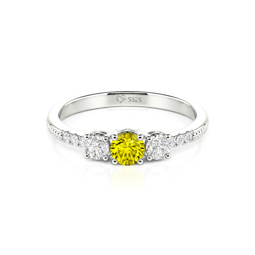 Jeulia Custom Three Stone Engagement Ring 10K/14K/18K Gold & Platinum