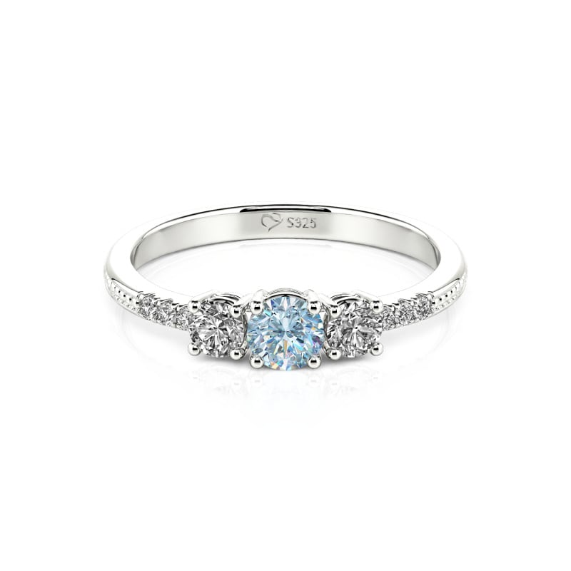 Jeulia Custom Three Stone Engagement Ring 10K/14K/18K Gold & Platinum