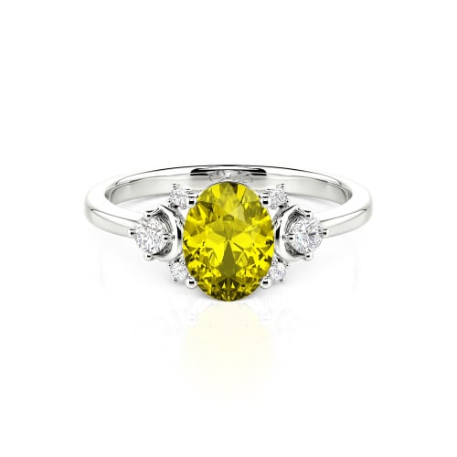 Jeulia Custom Crescent Moon Oval Engagement Ring 10K/14K/18K Gold & Platinum