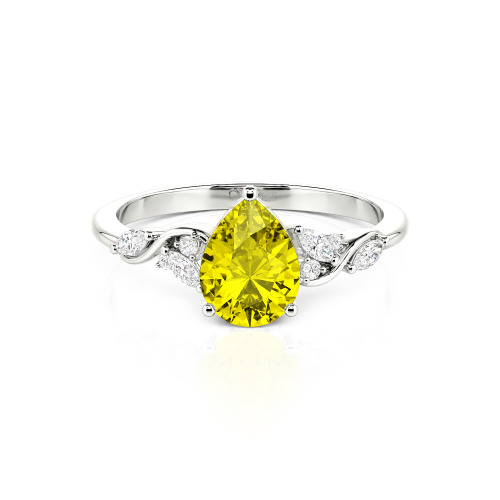 Jeulia Custom Pear Cut Cluster Engagement Ring 10K/14K/18K Gold & Platinum