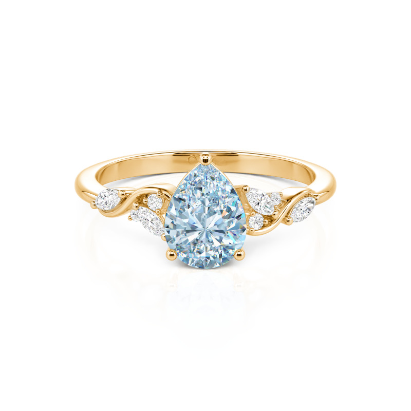 Jeulia Custom Pear Cut Cluster Engagement Ring 10K/14K/18K Gold & Platinum