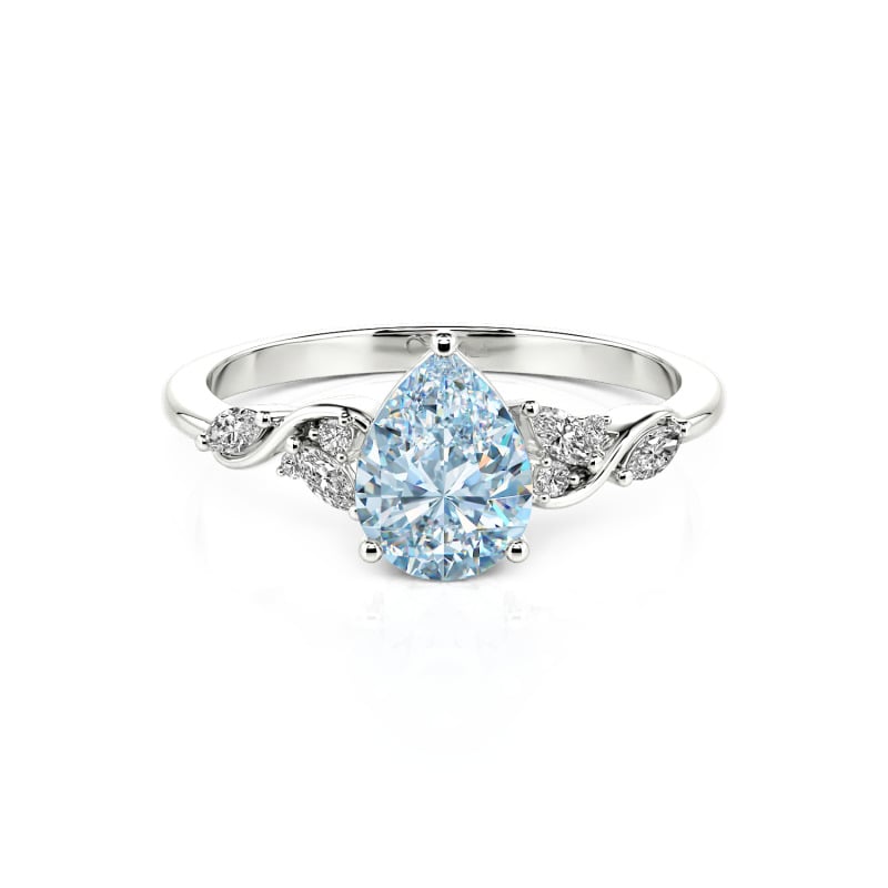 Jeulia Custom Pear Cut Cluster Engagement Ring 10K/14K/18K Gold & Platinum