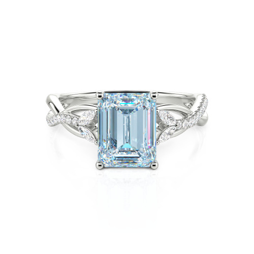 Jeulia Custom Twist Emerald Cut Engagement Ring 10K/14K/18K Gold & Platinum