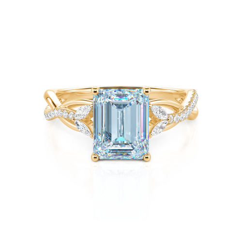 Jeulia Custom Twist Emerald Cut Engagement Ring 10K/14K/18K Gold & Platinum