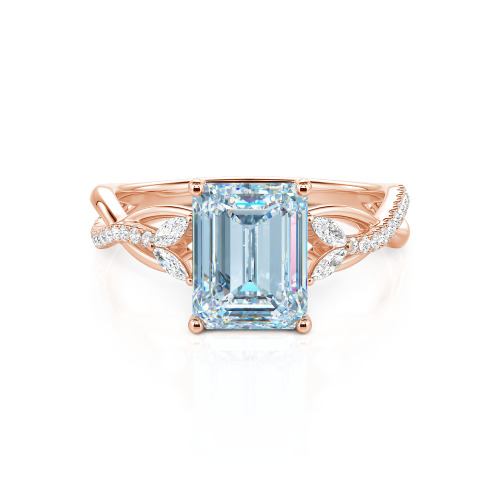 Jeulia Custom Twist Emerald Cut Engagement Ring 10K/14K/18K Gold & Platinum