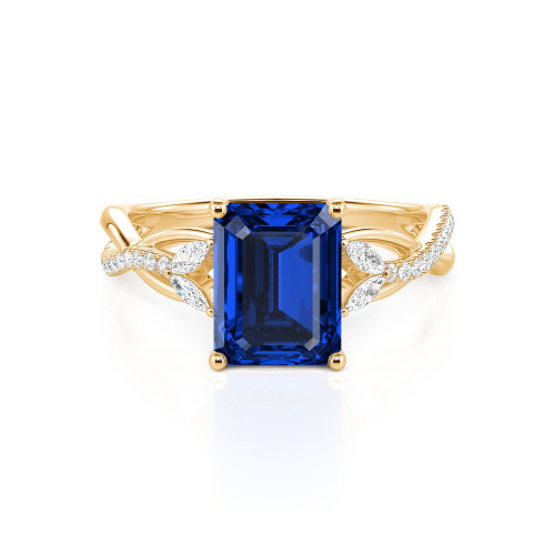 Jeulia Custom Twist Emerald Cut Engagement Ring 10K/14K/18K Gold & Platinum