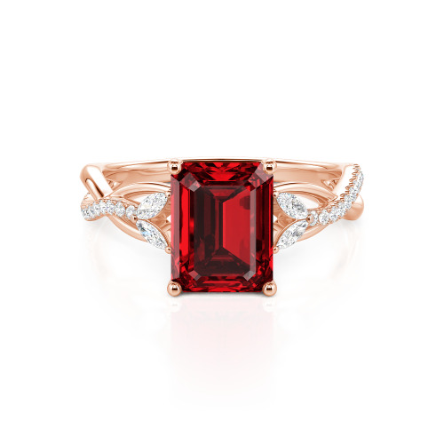 Jeulia Custom Twist Emerald Cut Engagement Ring 10K/14K/18K Gold & Platinum