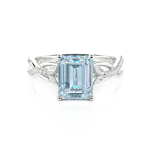Jeulia Custom Twist Emerald Cut Engagement Ring 10K/14K/18K Gold & Platinum