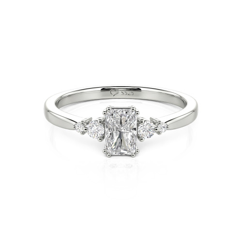 Jeulia Custom Three Stone Radiant Cut Engagement Ring