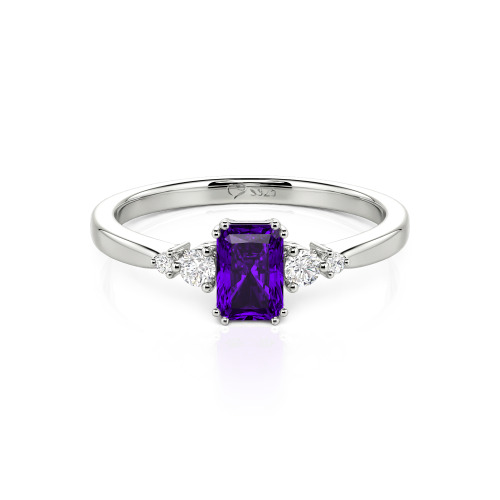 Jeulia Custom Three Stone Radiant Cut Engagement Ring