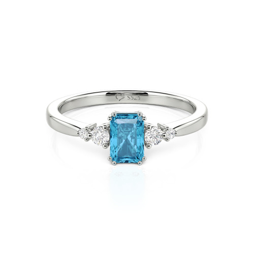 Jeulia Custom Three Stone Radiant Cut Engagement Ring
