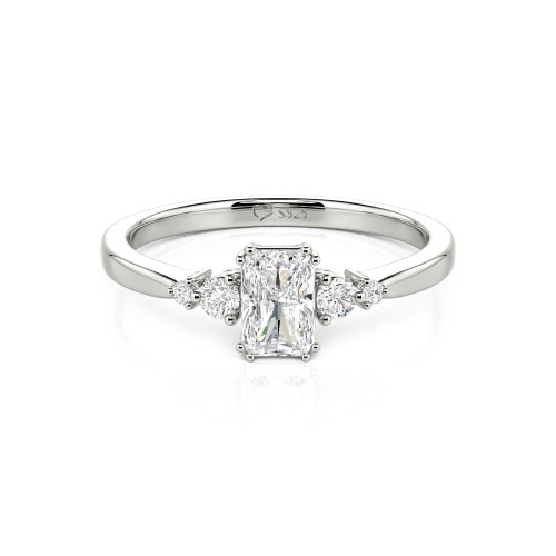 Jeulia Custom Three Stone Radiant Cut Engagement Ring
