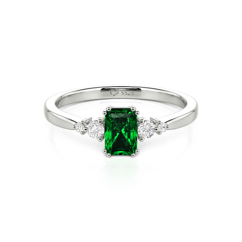Jeulia Custom Three Stone Radiant Cut Engagement Ring