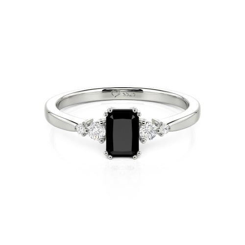 Jeulia Custom Three Stone Radiant Cut Engagement Ring