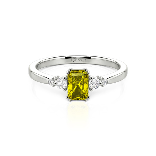 Jeulia Custom Three Stone Radiant Cut Engagement Ring