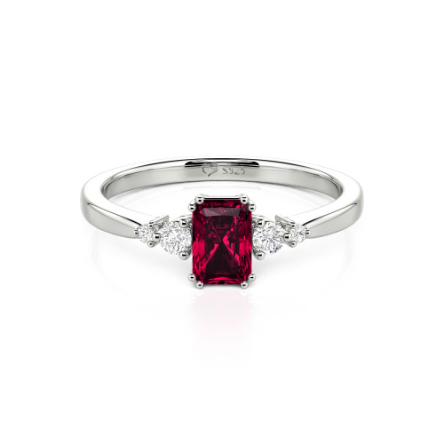 Jeulia Custom Three Stone Radiant Cut Engagement Ring