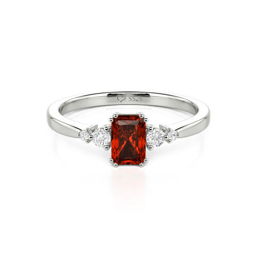 Jeulia Custom Three Stone Radiant Cut Engagement Ring