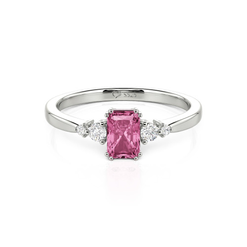 Jeulia Custom Three Stone Radiant Cut Engagement Ring