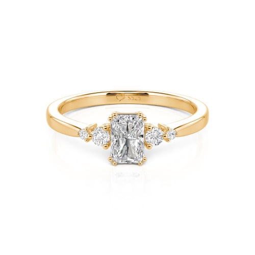 Jeulia Custom Three Stone Radiant Cut Engagement Ring
