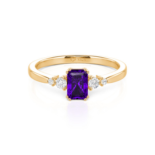 Jeulia Custom Three Stone Radiant Cut Engagement Ring