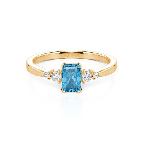 Jeulia Custom Three Stone Radiant Cut Engagement Ring
