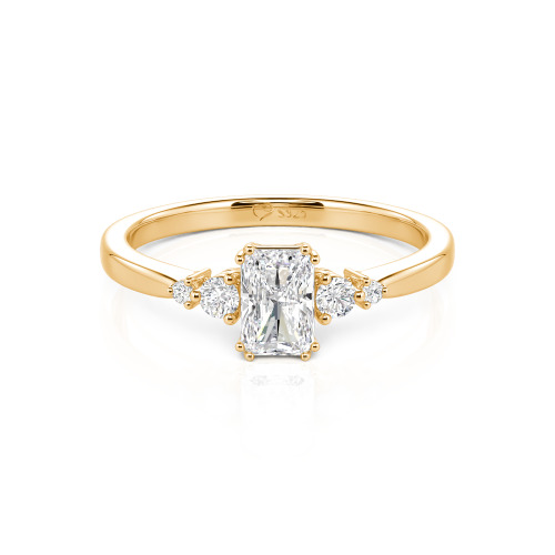 Jeulia Custom Three Stone Radiant Cut Engagement Ring