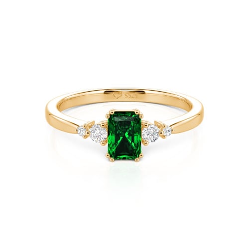 Jeulia Custom Three Stone Radiant Cut Engagement Ring