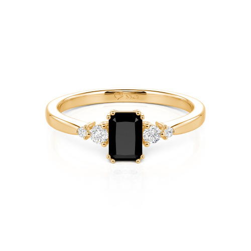 Jeulia Custom Three Stone Radiant Cut Engagement Ring