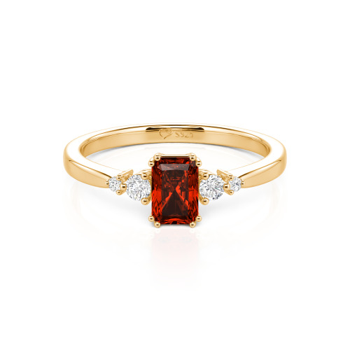 Jeulia Custom Three Stone Radiant Cut Engagement Ring