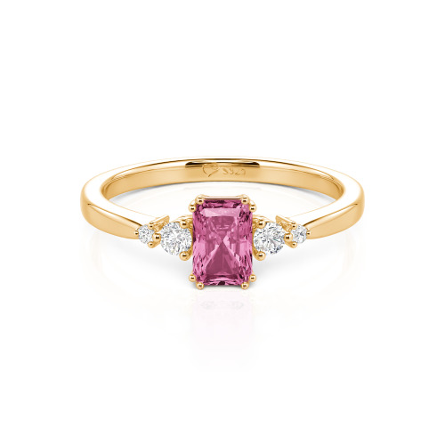 Jeulia Custom Three Stone Radiant Cut Engagement Ring