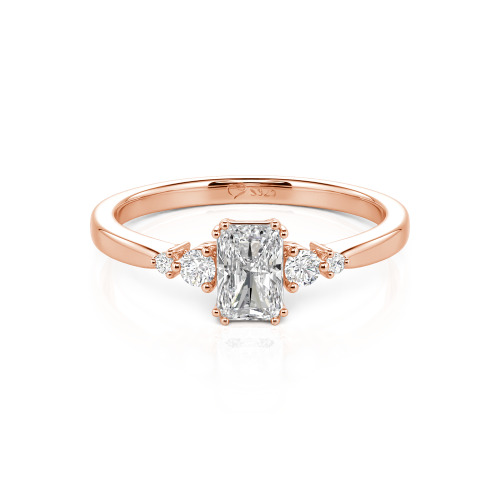 Jeulia Custom Three Stone Radiant Cut Engagement Ring