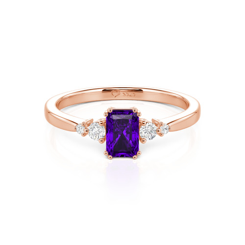 Jeulia Custom Three Stone Radiant Cut Engagement Ring