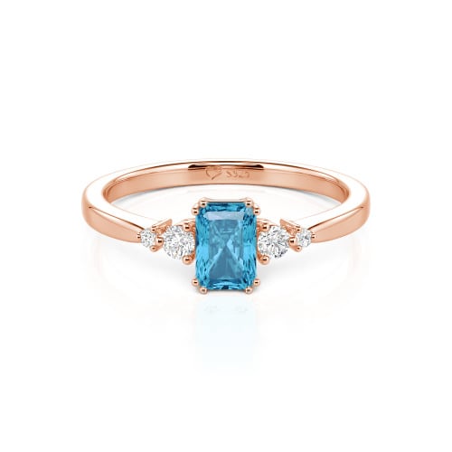 Jeulia Custom Three Stone Radiant Cut Engagement Ring
