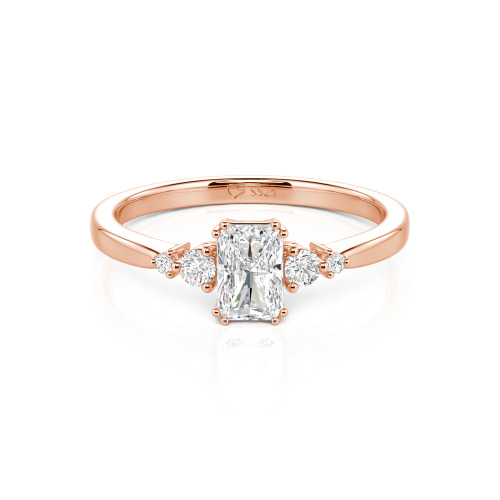 Jeulia Custom Three Stone Radiant Cut Engagement Ring