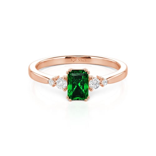 Jeulia Custom Three Stone Radiant Cut Engagement Ring