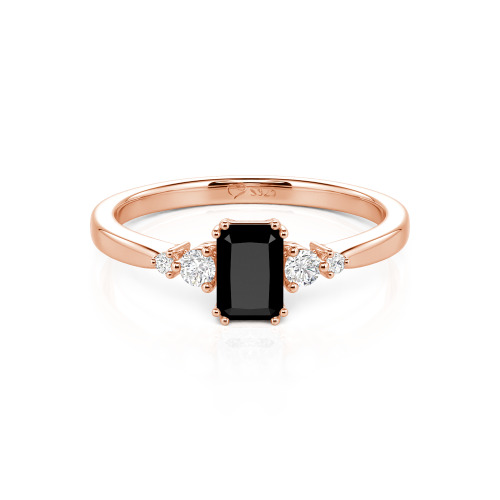 Jeulia Custom Three Stone Radiant Cut Engagement Ring