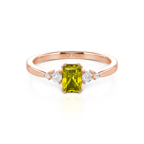 Jeulia Custom Three Stone Radiant Cut Engagement Ring