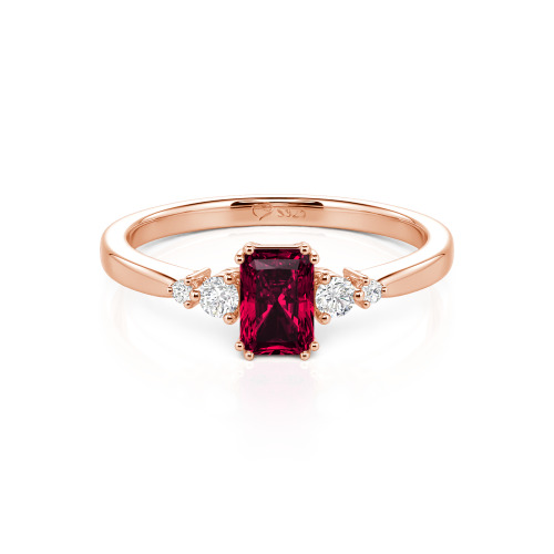 Jeulia Custom Three Stone Radiant Cut Engagement Ring