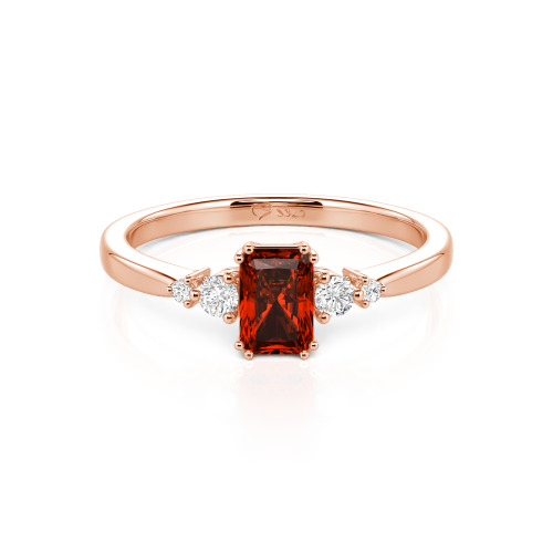 Jeulia Custom Three Stone Radiant Cut Engagement Ring