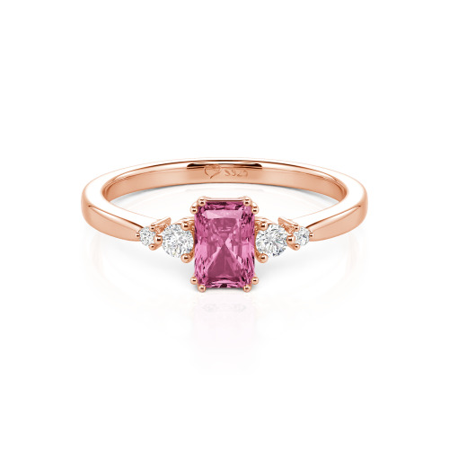 Jeulia Custom Three Stone Radiant Cut Engagement Ring