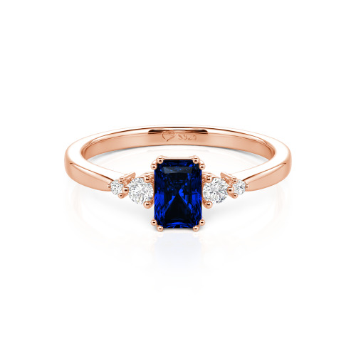 Jeulia Custom Three Stone Radiant Cut Engagement Ring