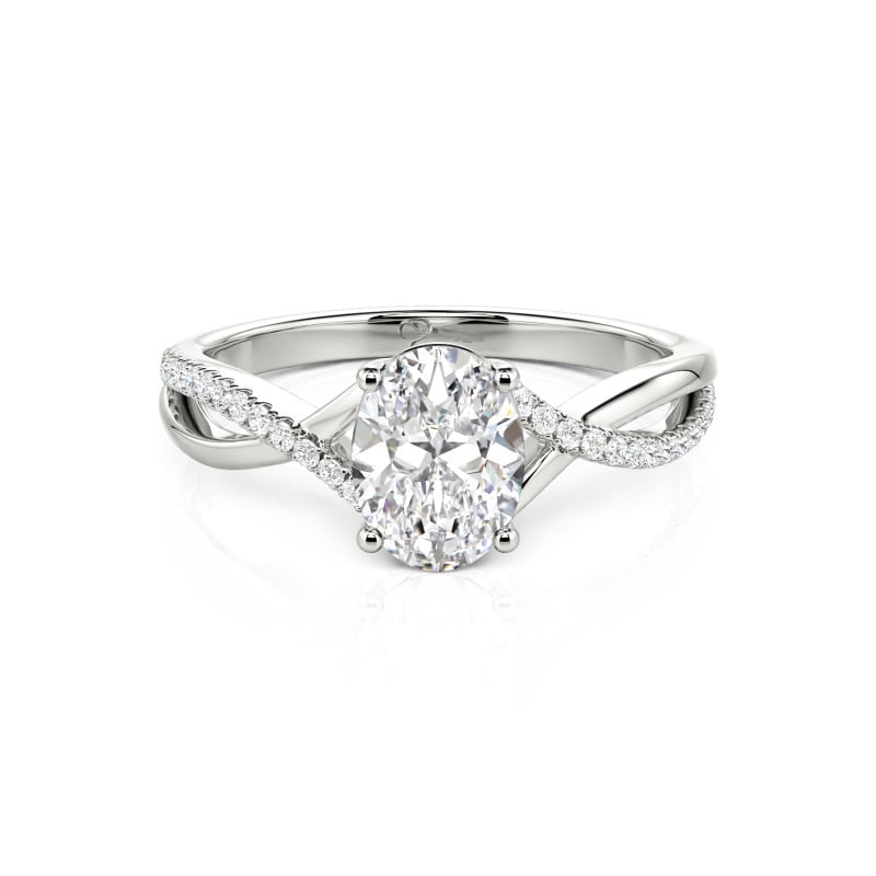 Jeulia Custom Twist Pave Oval Cut Engagement Ring
