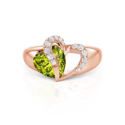 Jeulia "Vibration" Two Heart Sapphire Ring Hollow Design Sterling Silver