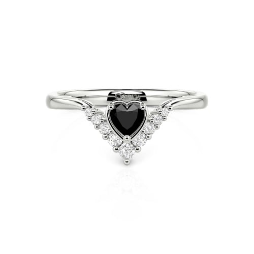 Jeulia Heart V Shape Sterling Silver Ring